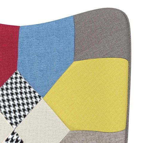 Fotel bujany, patchwork, tapicerowany tkaniną