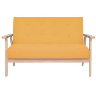 2 osobowa sofa tapicerowana, żółta