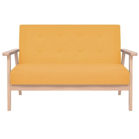 2 osobowa sofa tapicerowana, żółta
