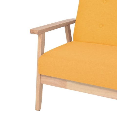 2 osobowa sofa tapicerowana, żółta