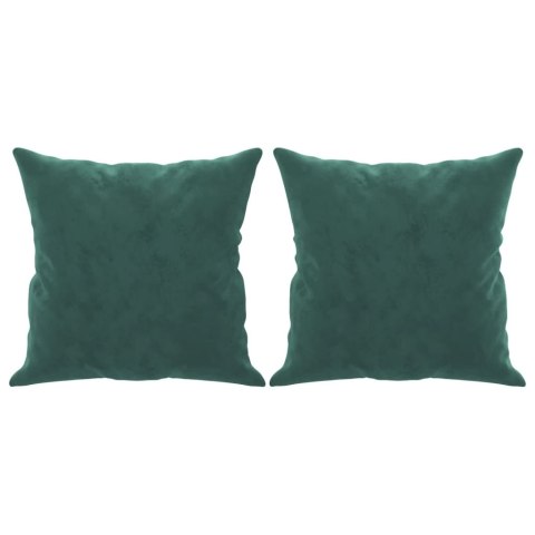2-osobowa sofa z poduszkami, ciemnozielona, 120 cm, aksamit