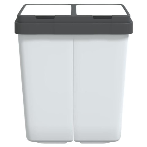 Podwójny kosz na śmieci, biały, 2x25 L