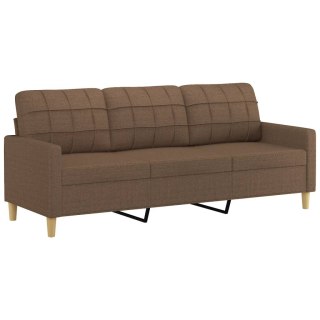 Sofa 3-osobowa, brązowa, 180 cm, tapicerowana tkaniną