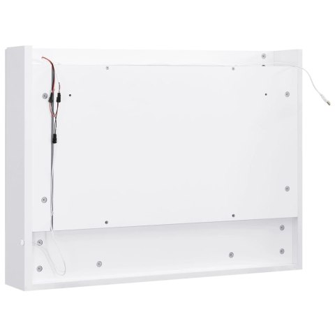 Szafka łazienkowa z lustrem i LED, biała, 80x15x60 cm, MDF