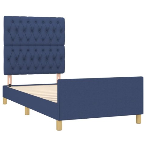 Rama łóżka bez materaca Niebieska 100x200 cm Tkanina