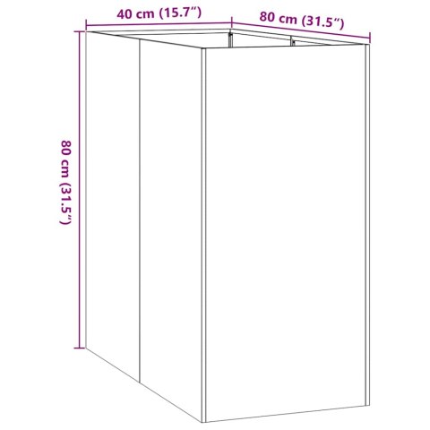 Doniczka 40x80x80 cm Stal ocynkowana
