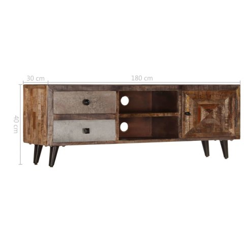 Szafka pod TV, 118x30x40 cm, lite drewno mango