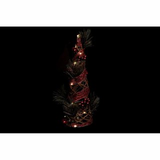 Choinka DKD Home Decor Czerwony Kolor Zielony Złoty 16 x 16 x 41 cm Plastikowy (2 Sztuk)