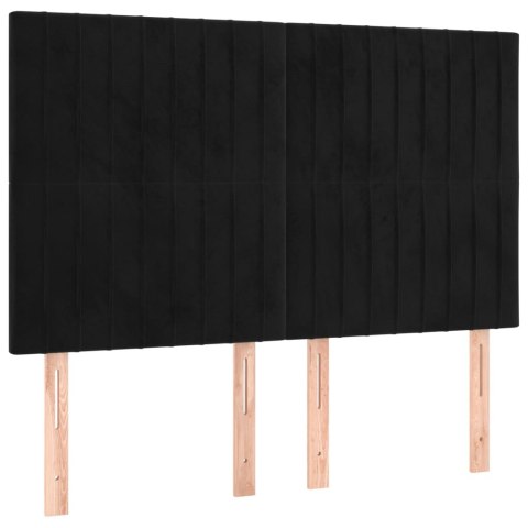 Rama łóżka bez materaca, czarna, 140x200 cm, aksamitna