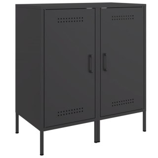 Szafki, 2 szt., czarne, 36x39x79 cm, stal