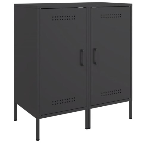 Szafki, 2 szt., czarne, 36x39x79 cm, stal