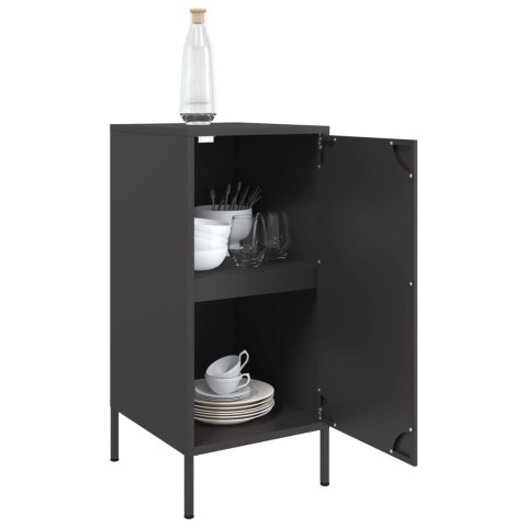 Szafki, 2 szt., czarne, 36x39x79 cm, stal