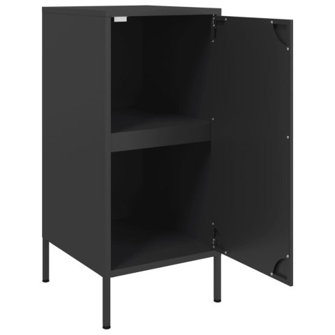 Szafki, 2 szt., czarne, 36x39x79 cm, stal
