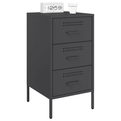 Szafki nocne, 2 szt., czarne, 36x39x68 cm, stal