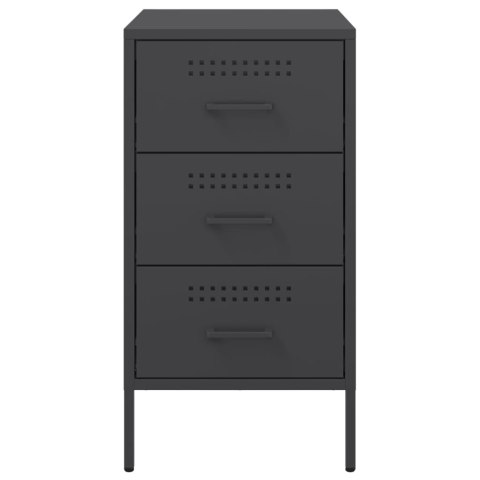 Szafki nocne, 2 szt., czarne, 36x39x68 cm, stal