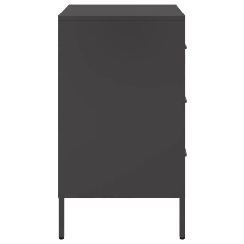 Szafki nocne, 2 szt., czarne, 36x39x68 cm, stal
