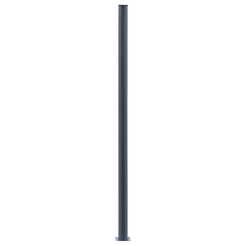 Słupki ogrodzeniowe, 3 szt., ciemnoszare, 185 cm, aluminium
