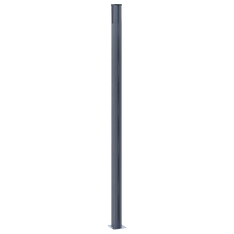 Słupki ogrodzeniowe, 3 szt., ciemnoszare, 185 cm, aluminium