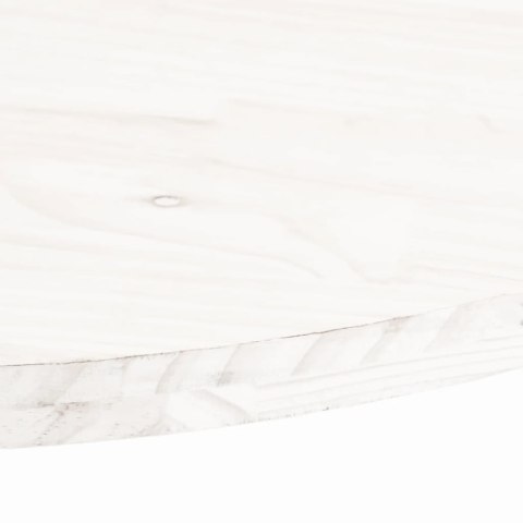 Blat stołu, biały, 90x45x2,5 cm, lite drewno sosnowe, owalny