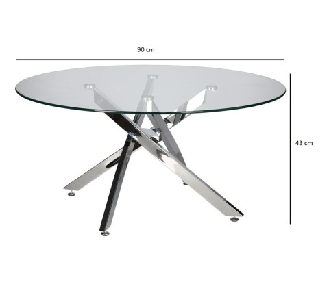 Stolik kawowy Amber 90cm transparentny/