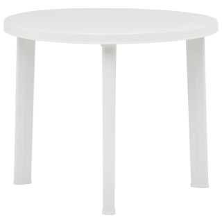 Stolik ogrodowy, biały, 89 cm, plastikowy