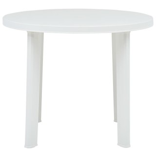 Stolik ogrodowy, biały, 89 cm, plastikowy