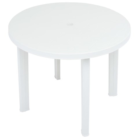 Stolik ogrodowy, biały, 89 cm, plastikowy