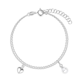 Rhodium plated silver bracelet BSN6668 - Freshwater pearls