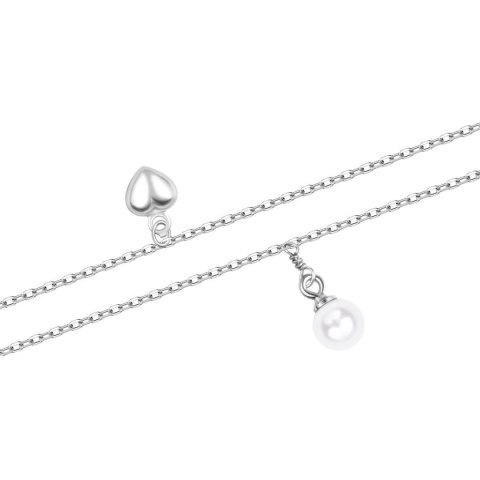 Rhodium plated silver bracelet BSN6668 - Freshwater pearls