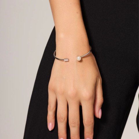 Rhodium plated silver bracelet BSN6669 - Zirconia