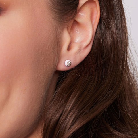 Silver earrings KDK6672 - Zirconia