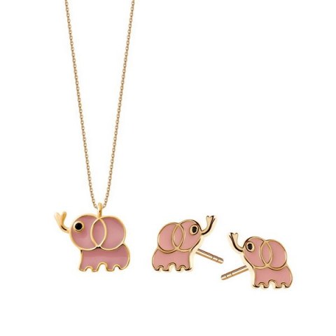 Silver necklace SET6674 - Enamel