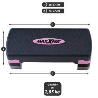 Stepper fitness MAXXIVA, regulowana wysokość, różowy
