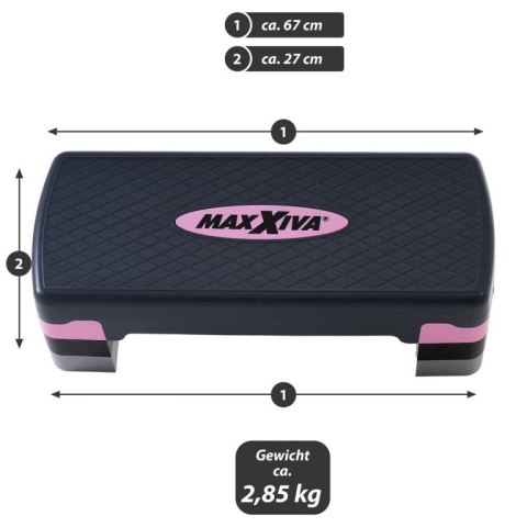 Stepper fitness MAXXIVA, regulowana wysokość, różowy