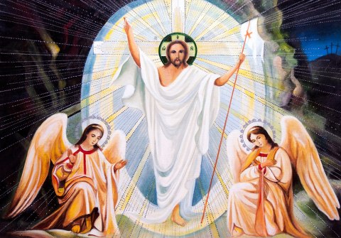 Obraz Na Płótnie Ikona Jezusa Z Aniołami