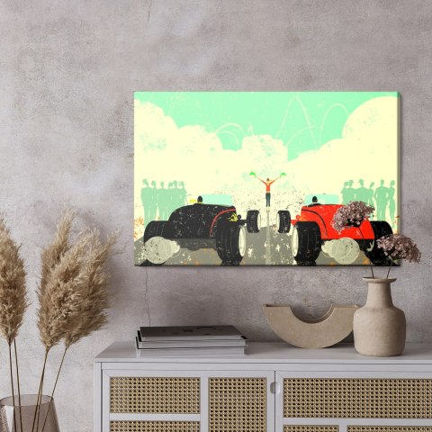 Obraz Na Płótnie Wyścig Samochodów Retro