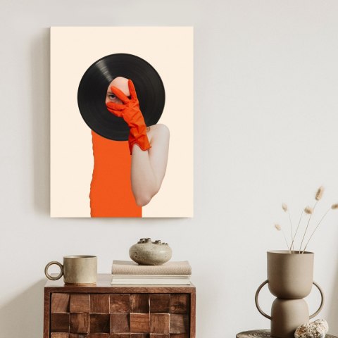 Plakat Muzyka Umysłu Na Płycie Winylowej Kolaż Pop-Art