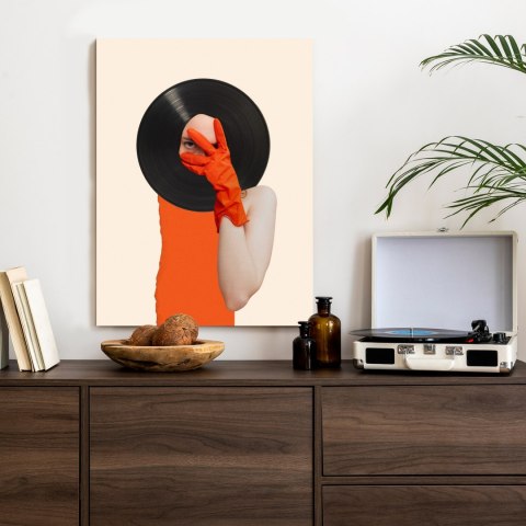 Plakat Muzyka Umysłu Na Płycie Winylowej Kolaż Pop-Art