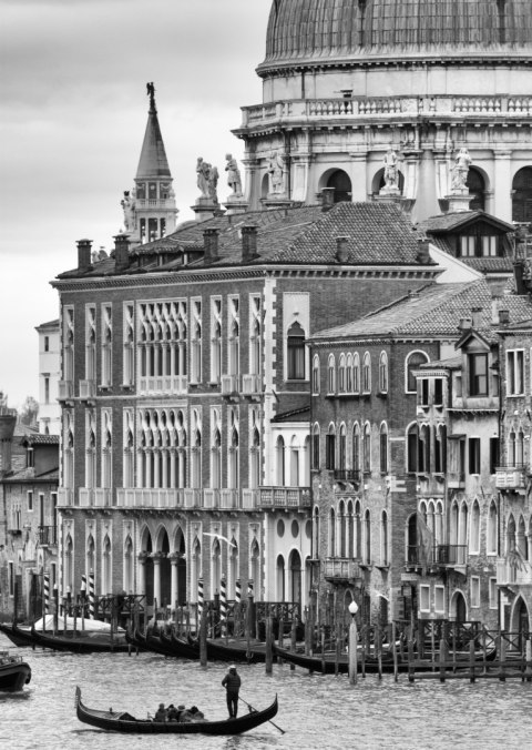 Plakat Czarno Biała Gondola Na Canale Grande
