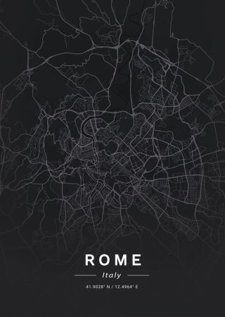 Plakat Mapa Rzymu W Minimalistycznym Stylu