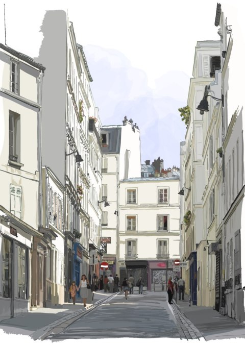 Plakat Uliczka Przy Montmartre W Paryżu