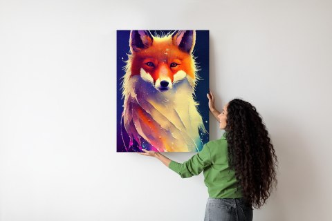 Plakat Beautiful Fine Art Portrait Of Red Fox. Generated By Ai, Is Not Based On Any Original Image, Character Or Person