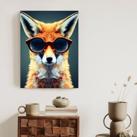 Plakat Portrait Of A Fox Wearing Glasses As Animal