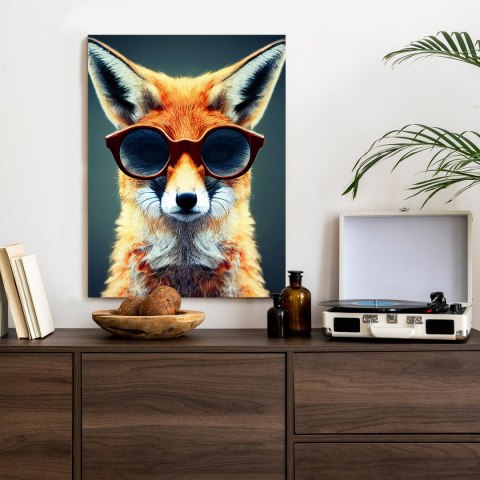 Plakat Portrait Of A Fox Wearing Glasses As Animal