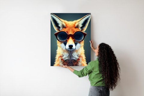 Plakat Portrait Of A Fox Wearing Glasses As Animal