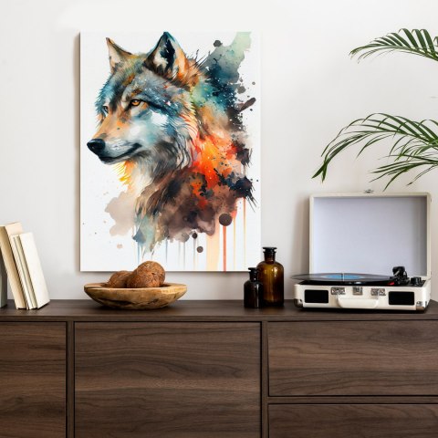 Plakat Wielokolorowy Portret Wilka