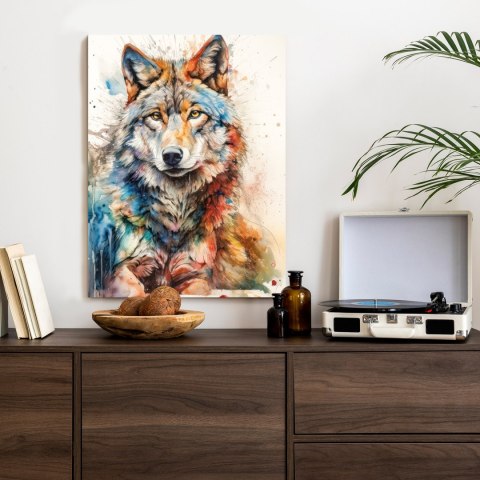 Plakat Wielokolorowy Wilk Portret