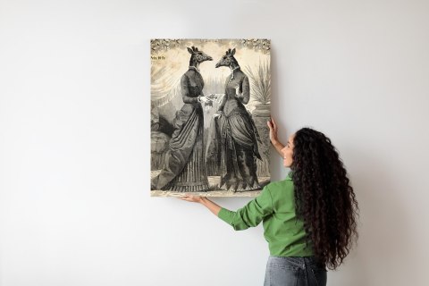 Plakat Ilustracja Z Żyrafami Vintage