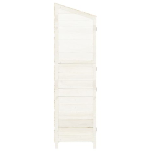 Szopa ogrodowa, biała, 102x52x174,5 cm, lite drewno jodłowe