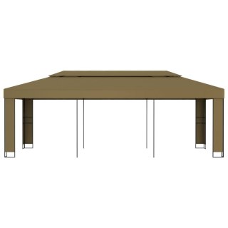 Altana z podwójnym dachem, 3x6 m, taupe, 180 g/m²